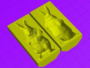 coniglietto di muffa le scansioni repliche alice nel paese delle meraviglie beatrix stampo cioccolato la pasqua easterbunny lepre stampaggio forgia coniglio 3d print model - Mito3D