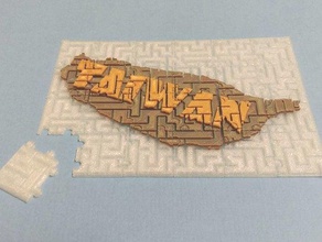 labirinto di puzzle taiwan 2d art customizer facile easy print gioco jigsaw generatore openscad piastrella giocattolo 3d print model - Mito3D
