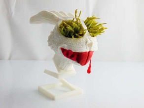 lapin pot de fleur sculptures 3d print model - Mito3D