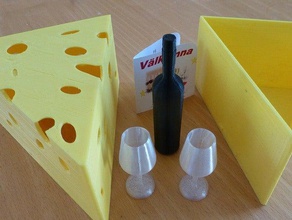 Geschenk-box von Käse-Wein-Verkostung Essen trinken 3d print model - Mito3D