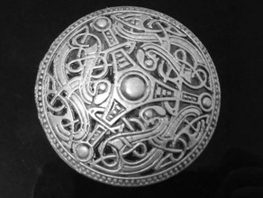 viking broche le costume bijoux norse ornement pendentif l'étain ringerike disque bouclier d'argent talisman 3d print model - Mito3D