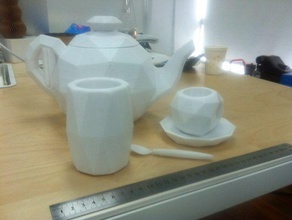 nikossteaset nikosshome toys games cup glass glasses lid spoon tea set teapot 3d print model - Mito3D