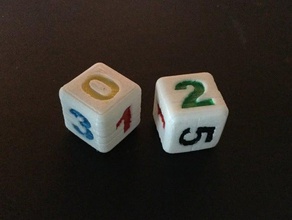 nummerierte Würfel d6 d0-5 Brettspiel-Komponenten Brettspiel boardgames sterben Tischplatte 3d print model - Mito3D