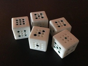 dotted dice d6 d0-5 d9-9 board game components boardgame boardgames die tabletop 3d print model - Mito3D