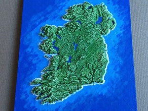 İrlanda diğer yükseklik haritası arazi topografya 3d print model - Mito3D