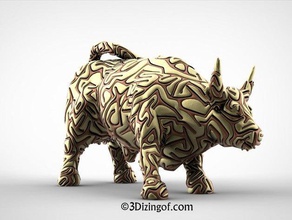 2 cores de wall street bull esculturas 3d print model - Mito3D