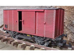 1 kapalı vagon 132 ölçeği ölçer mekanik oyuncaklar yük arabası kaplı bahçe tren openrailway ölçek 3d print model - Mito3D