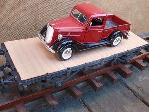 132 flatcarscale mekanik oyuncaklar yük arabası bahçe tren demiryolu 3d print model - Mito3D