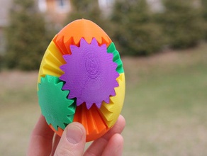 easter egg geared gear remix mechanical toys gears openscad 3d print model - Mito3D