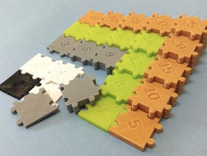 la multiplication de puzzle generator les mathématiques art customizer facile imprimez en toute simplicité l'éducation jeu jigsaw table openscad tuile jouet 3d print model - Mito3D