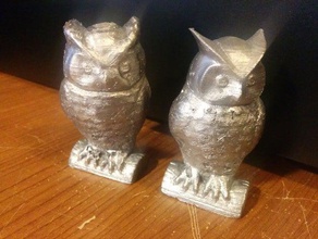 owl facing left negative mold low melt metal abs casting sculptures 3d print model - Mito3D