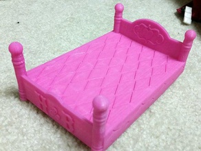 doll bed 12x9 cm playsets furniture 3d print model - Mito3D