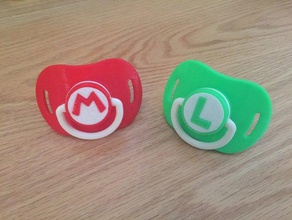 mario luigi pacifiers accessories adult pacifier wii 3d print model - Mito3D
