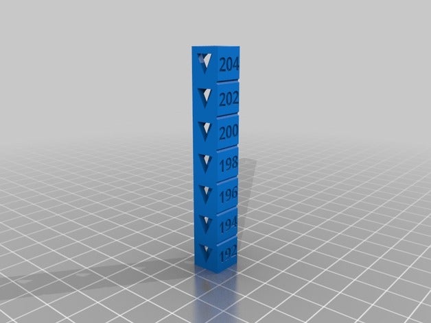 192 204 temp calibration tower 3d printing tests customized 3D print model - Mito3D