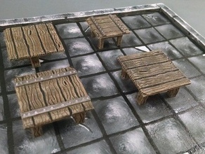 28mm tables carrées jouet jeu accessoires 40k diorama le mdn donjons dragons de la fantaisie frostgrave miniature openforge pathfinder terrain wargaming warhammer 3d print model - Mito3D