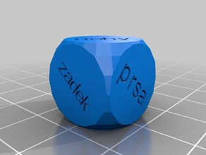 meu personalizados dados - texto clássico pontos 3d print model - Mito3D