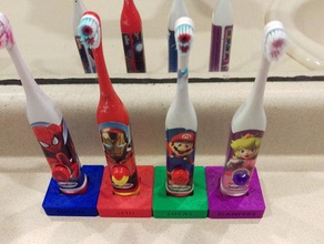kids spinbrush toothbrush holder bathroom 3d print model - Mito3D