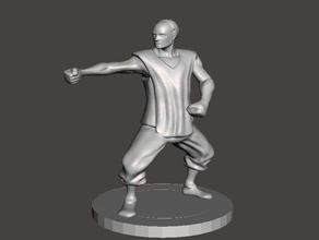 28mm defensive stance monk miniature toys games dungeons dragons tabletop 3d print model - Mito3D