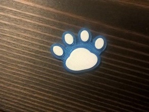 paw print animals blue bulldog multicolor pawprint magnet white 3d print model - Mito3D