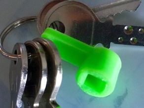 schl&uumlsselanh&aumlnger vierkant f&uumlr wasserhahn 6mm Schlüsselanhänger-Wasser Tippen Sie auf Quadrat-Taste outdoor Garten 3d print model - Mito3D