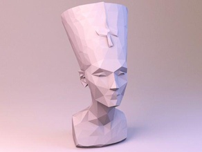 nefertiti low poly esculturas 3d print model - Mito3D