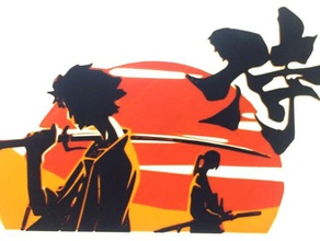 samurai champloo Sonnenuntergang Zeichen logos 3d print model - Mito3D