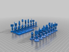 amber satranç seti rose 3d baskı 3d print model - Mito3D