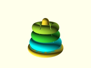 coloré tour de l'anneau les jouets jeux 3d print model - Mito3D