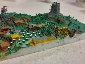 1 minecraft köy binalar yapılar kale tepeler dağ arazi ağaçlar 3d print model - Mito3D