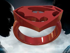 batman vs superman yüzük 3d print model - Mito3D