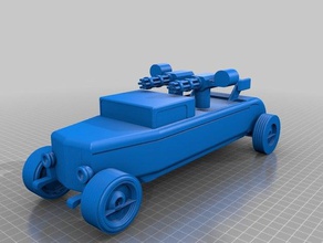 ametralladora coche -mod 3d la impresión Impresora La en abs resumen de asamblea creación fácil ingeniería destacados diversión enorme los niños original pla 3d print model - Mito3D