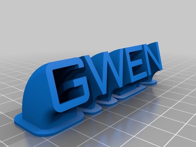 gwen name office customized 3D print model - Mito3D