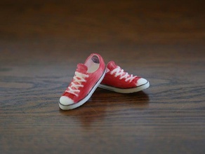 mini converse shoes fashion all star cute gift hole key keychain miniature red 3d print model - Mito3D