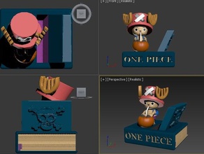 one piece chopper cellphone stand2 creatures 3d print model - Mito3D