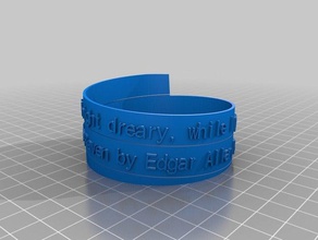 raven spirale poème bracelet de marque 2 art personnalisé 3d print model - Mito3D