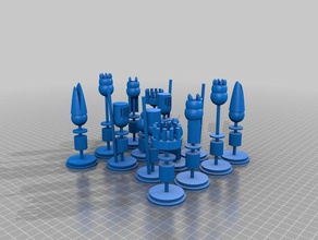 de ajedrez gran amber rose conjunto 3d impresión 3d print model - Mito3D