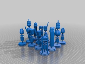satranç claire warwick set büyük 3d baskı 3d print model - Mito3D
