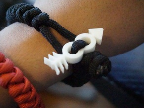 hipster flèche paracord fin les bracelets 3dsolio flèches à l'extérieur bracelet braclet 3d print model - Mito3D