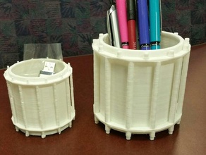 el tambor de la pluma lápiz copa oficina sostenedor 3d print model - Mito3D