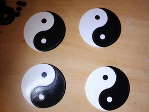 another damn yin yang symbol 2d art dual color 3d print model - Mito3D