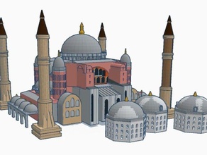 a basílica de santa sofia 3d impressão católica igreja modelo mesquita museu estátua 3d print model - Mito3D