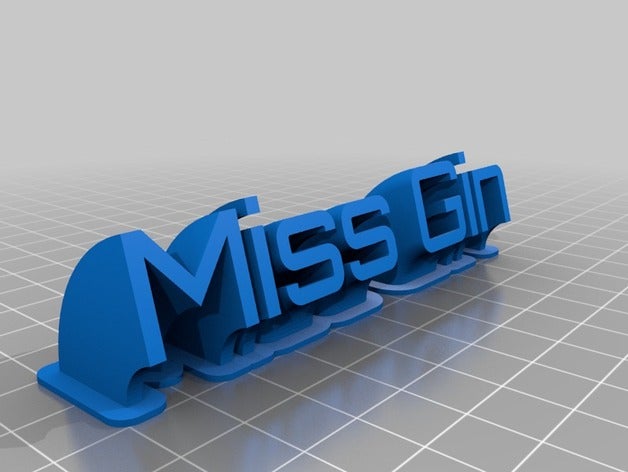 meu personalizados varrendo a placa com o nome de miss gin office 3D print model - Mito3D