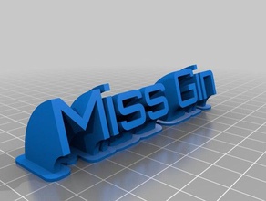 meu personalizados varrendo a placa com o nome de miss gin office 3d print model - Mito3D