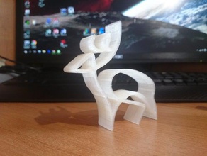 one line deer sculptures 3d print model - Mito3D