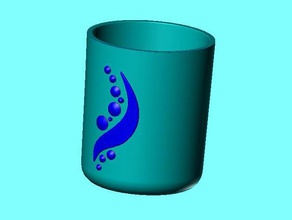 curve pattern cup decor 3d print model - Mito3D