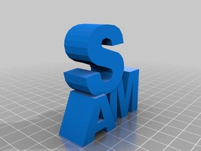 sam 3d printing name plate 3d print model - Mito3D