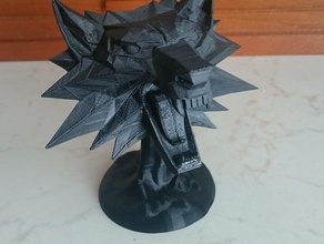 witcher head stand games 3d print model - Mito3D