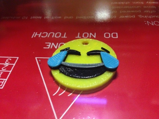 emoticono risa l&aacutegrimas emoji chaveiros 3D print model - Mito3D