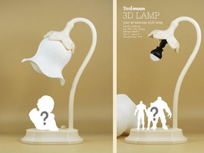 art nouveau tarzı lamba dekor hediye ev çocuklar ışık toolmoon 3d print model - Mito3D