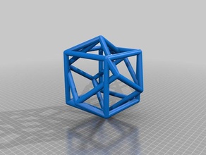 my customized distorted tesseract math art 3d print model - Mito3D